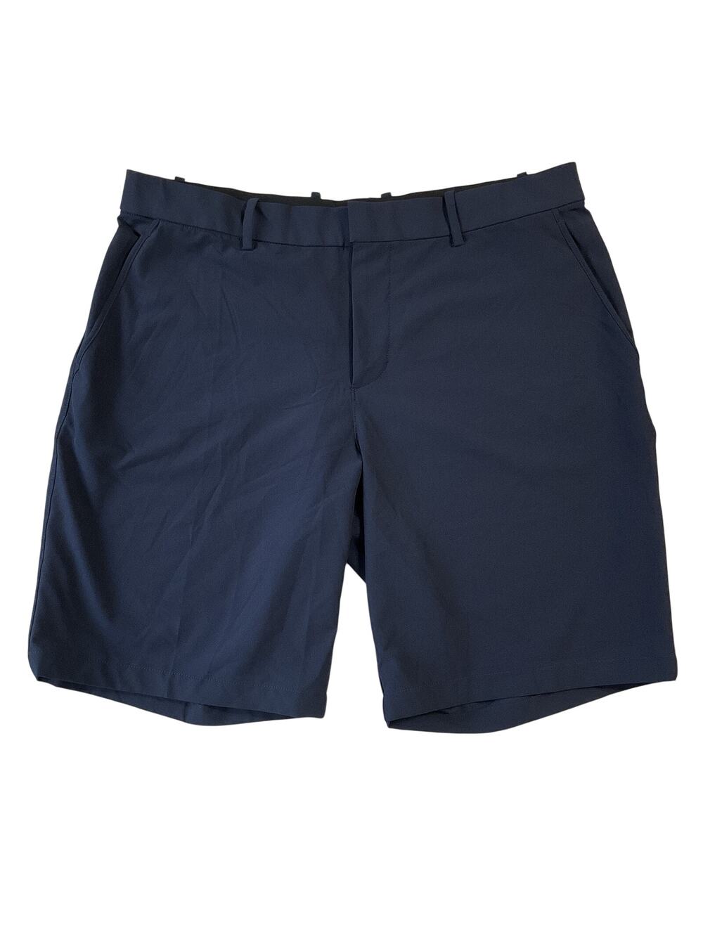 Nike Men Shorts Size 36 Navy Golf Dri-Fit Standard Fit Logo 10" Inseam Stretchy